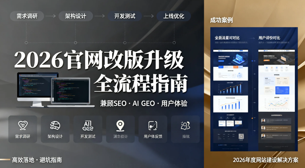 2026官网改版升级全流程指南,兼顾SEO、AI GEO与用户体验,高效落地不踩雷