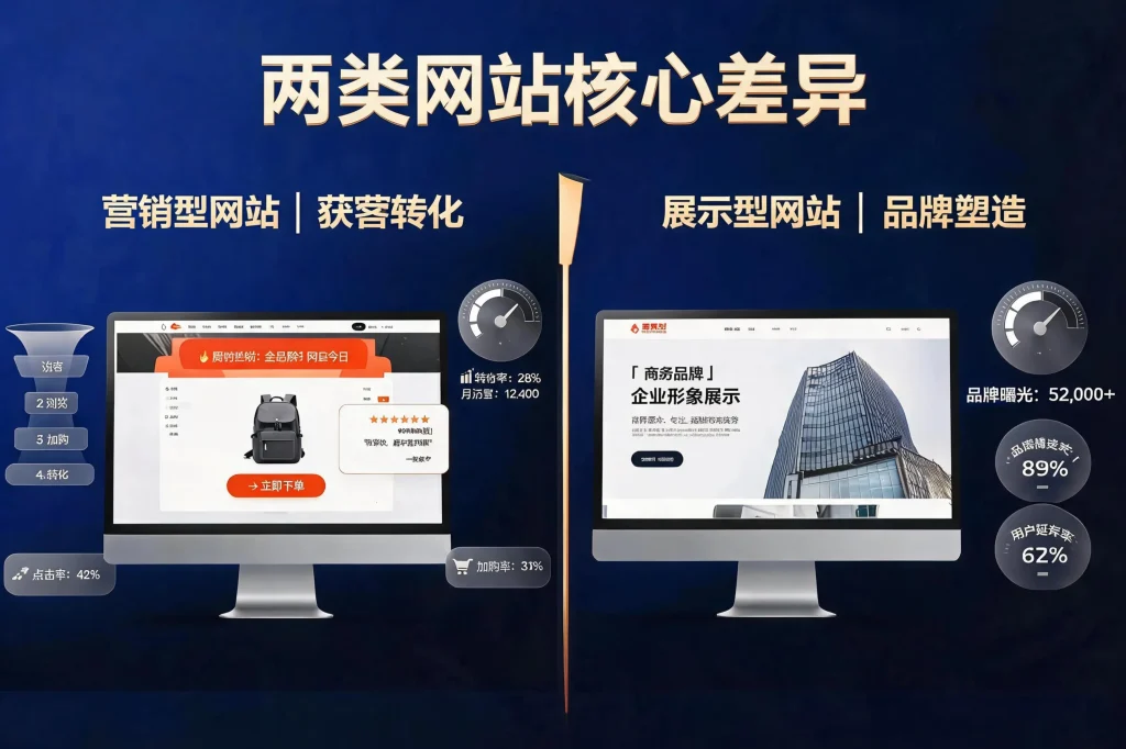 营销型网站和展示型网站的区别，哪个更适合企业营销