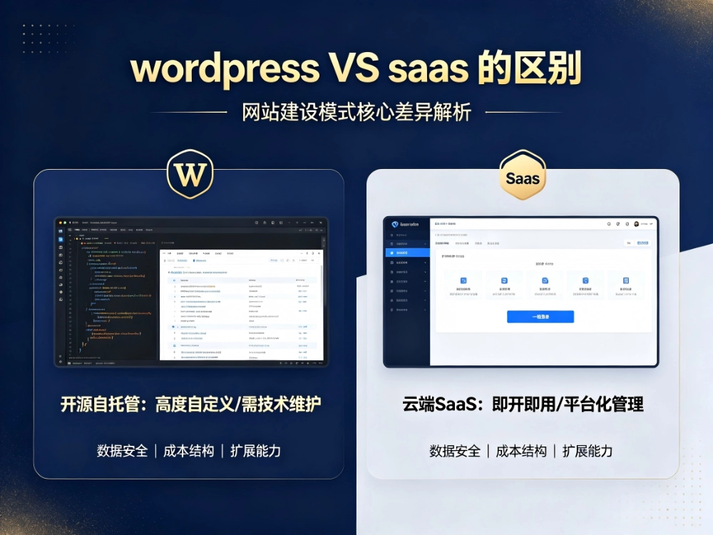 WordPress 和 SaaS 建站区别，建站怎么选？